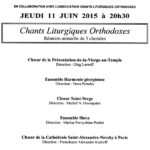 Les “Heures musicales de Saint-Roch”: chants liturgiques orthodoxes